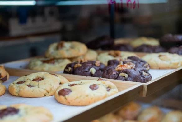 Cookies de Mariana Bakery en la vitrina